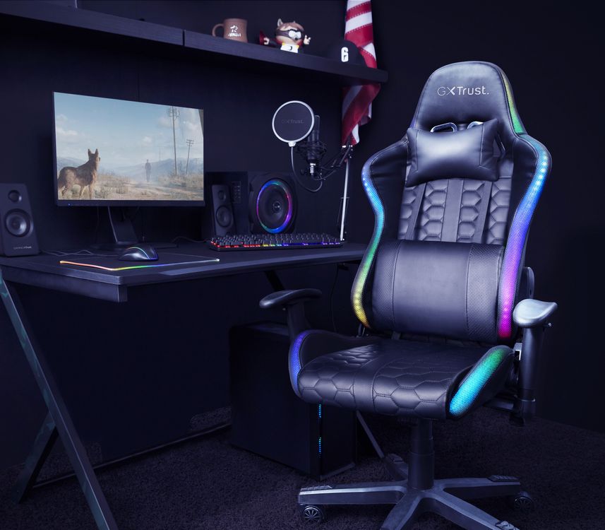  Chaise gaming éclairée par LED RGB
