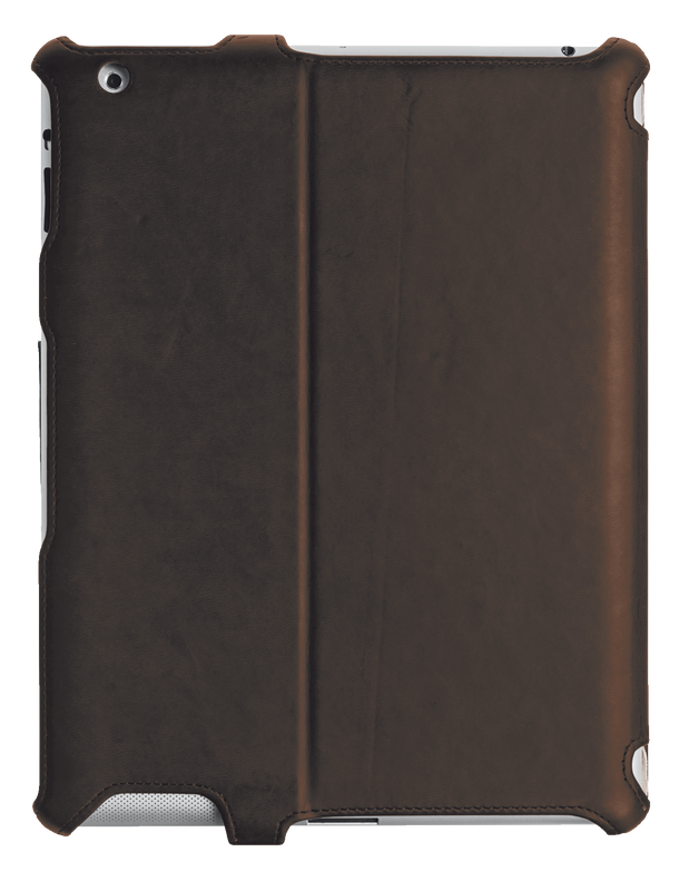 Hardcover Skin & Folio Stand for iPad - brown-Back