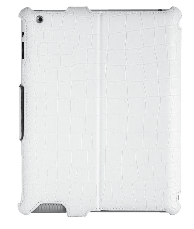 Hardcover Skin & Folio Stand for iPad mini - croc white-Back