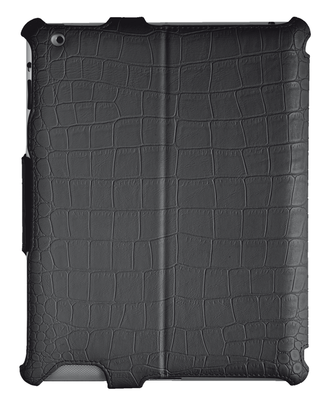 Hardcover Skin & Folio Stand for iPad mini - croc black-Back