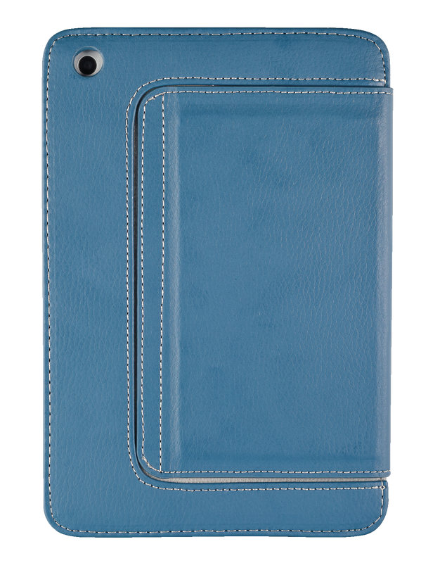 eLiga Elegant Folio Stand with stylus for iPad mini - blue-Back