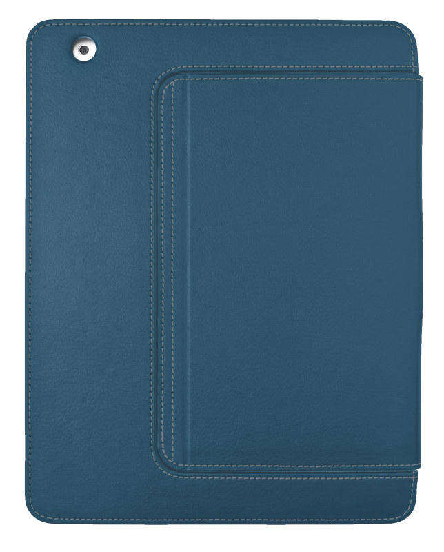 eLiga Elegant Folio Stand with stylus for iPad - blue-Back