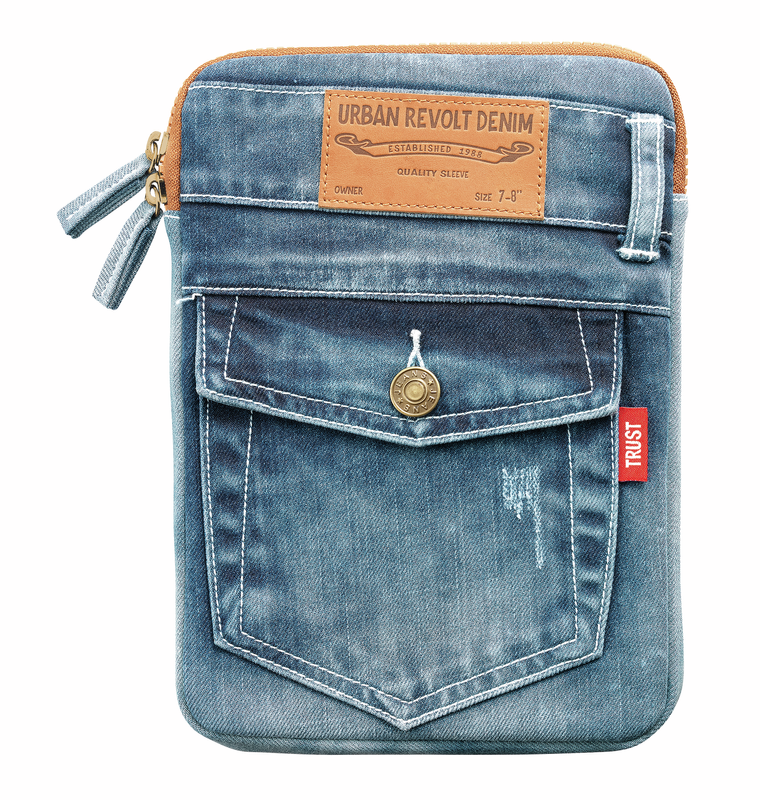 Jeans Sleeve for 7-8" tablets - blue denim-Back