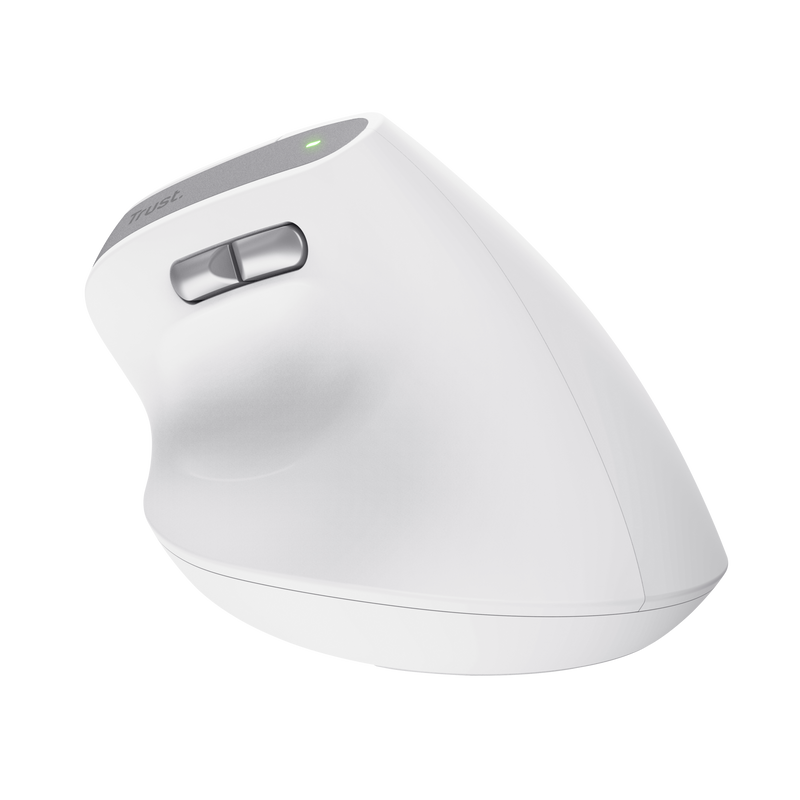 Bayo II Ergonomic Wireless Mouse - White-Back