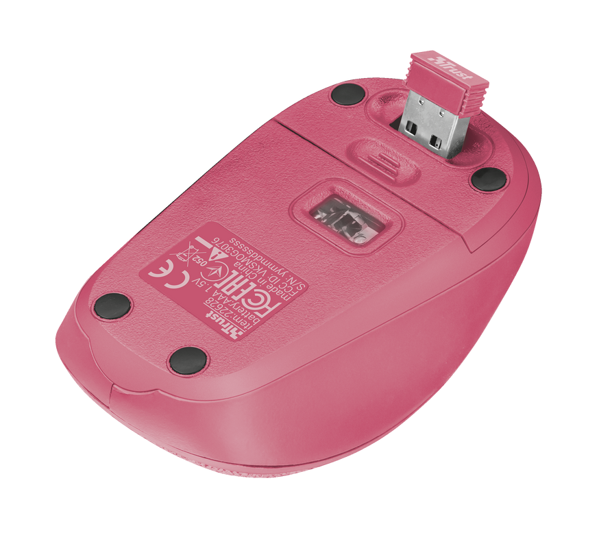 Yvi Fabric Wireless Mouse - pink-Bottom