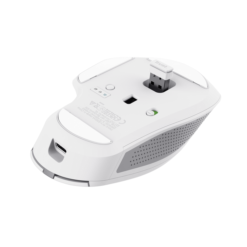 Ozaa+ Multi-Device Wireless Mouse - White-Bottom