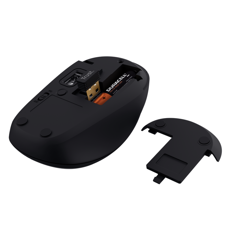 Yvi+ Multi-Device Wireless Mouse - Black-Bottom