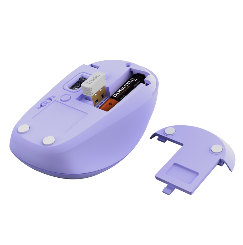 Yvi+ Multi Device Wireless Mouse Purple-Bottom