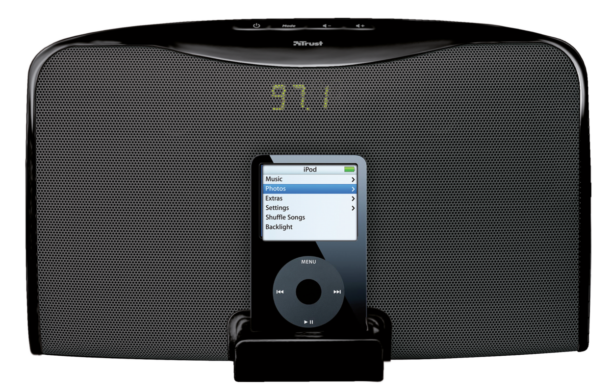 Sound & Radio Station for iPod SP-2991Bi UK-Front