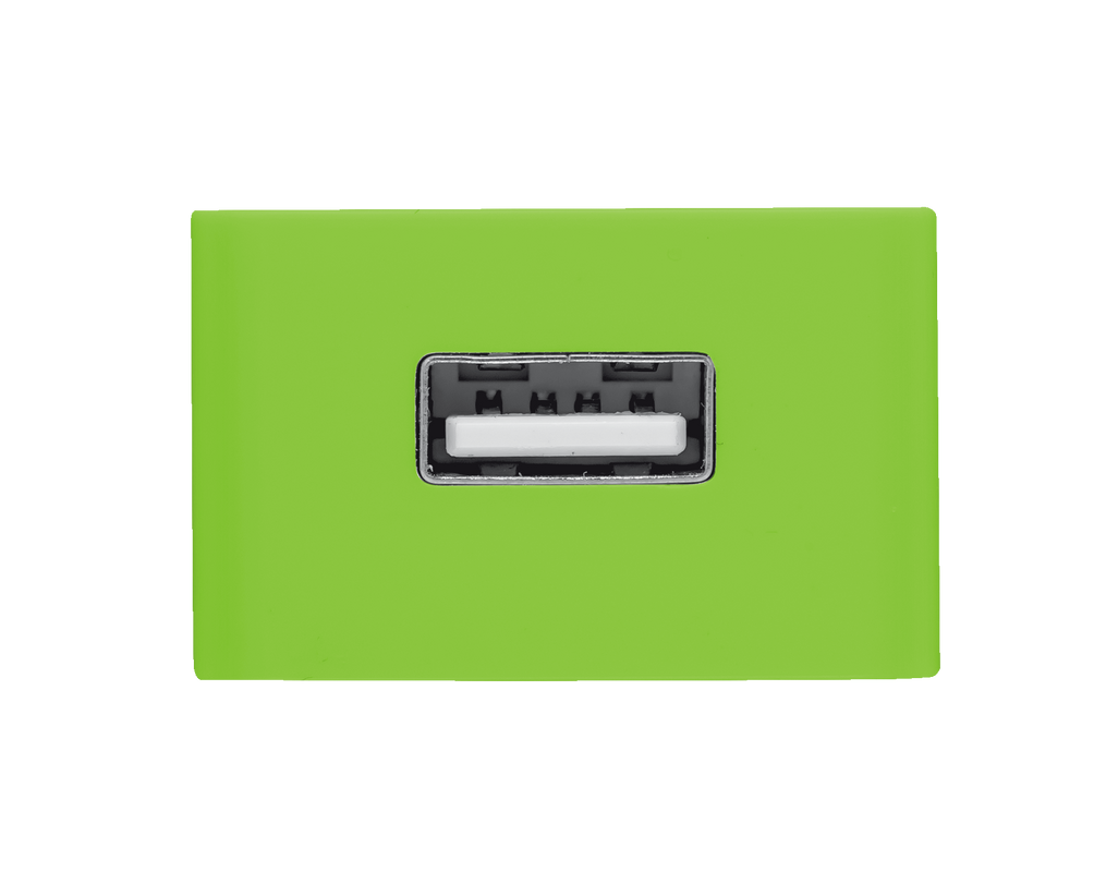 5W Wall Charger - lime green-Front