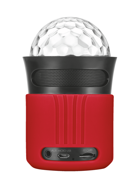 Dixxo Go Wireless Bluetooth Speaker with party lights - red-Front