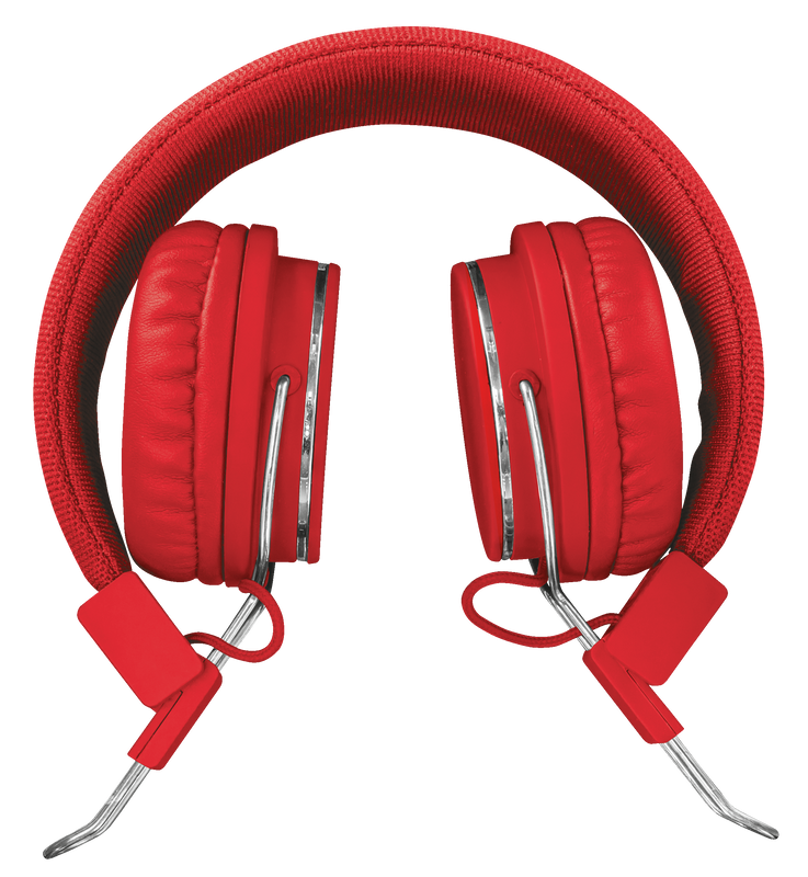 Ziva Foldable Headphones for smartphone and tablet - red-Front