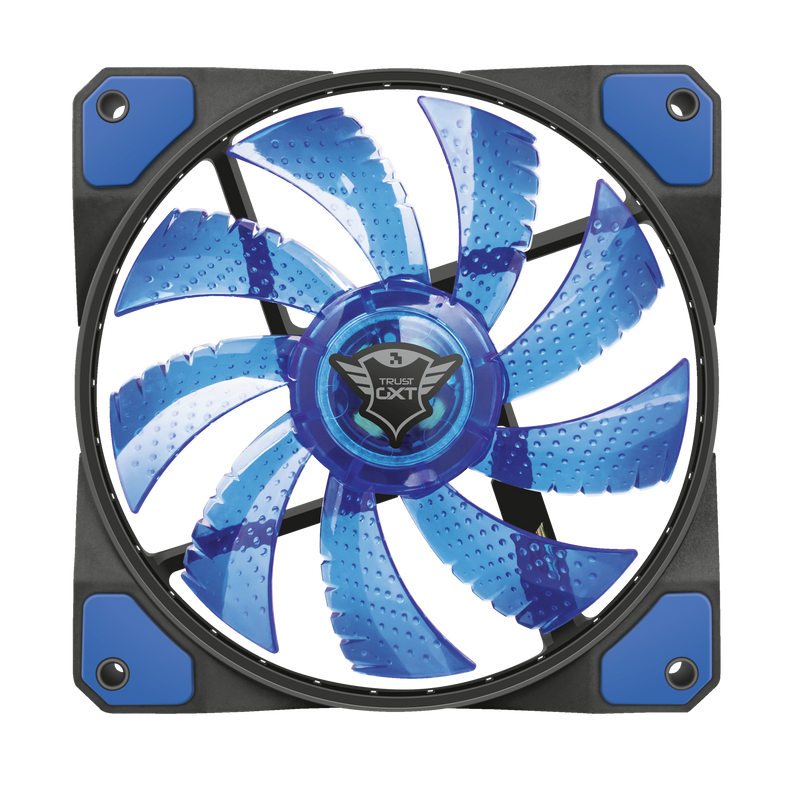 GXT 762B LED Illuminated silent PC case fan - black/blue-Front