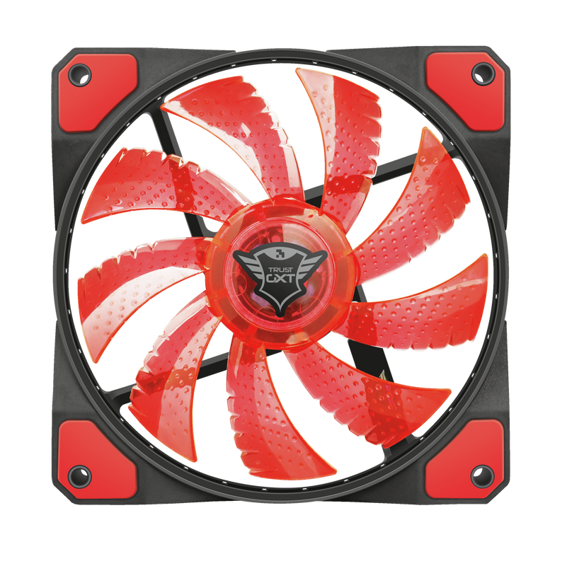 GXT 762R LED Illuminated silent PC case fan - black/red-Front