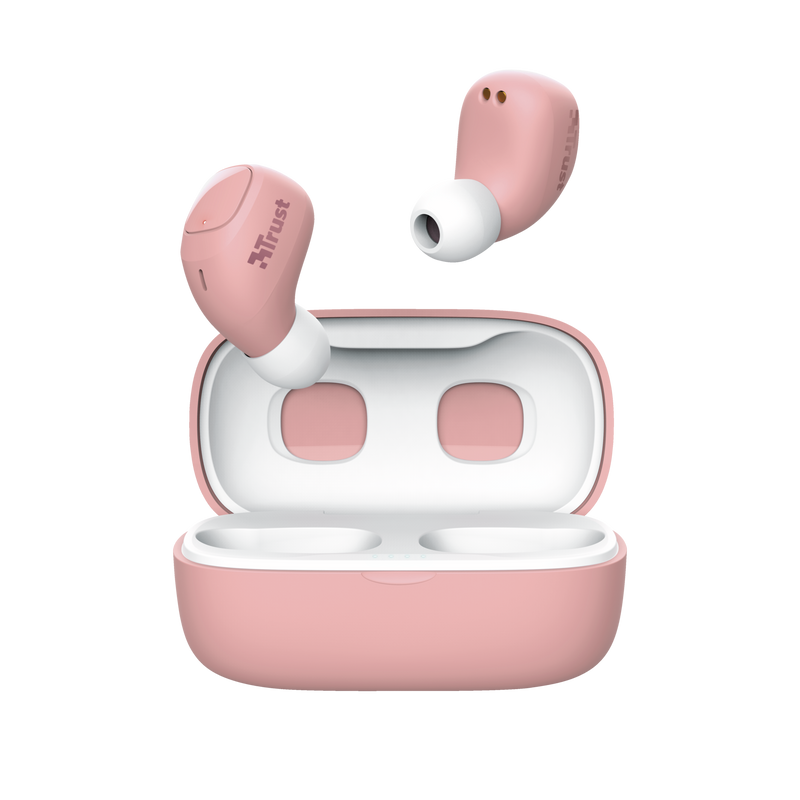 Nika Compact Bluetooth Wireless Earphones - pink-Front