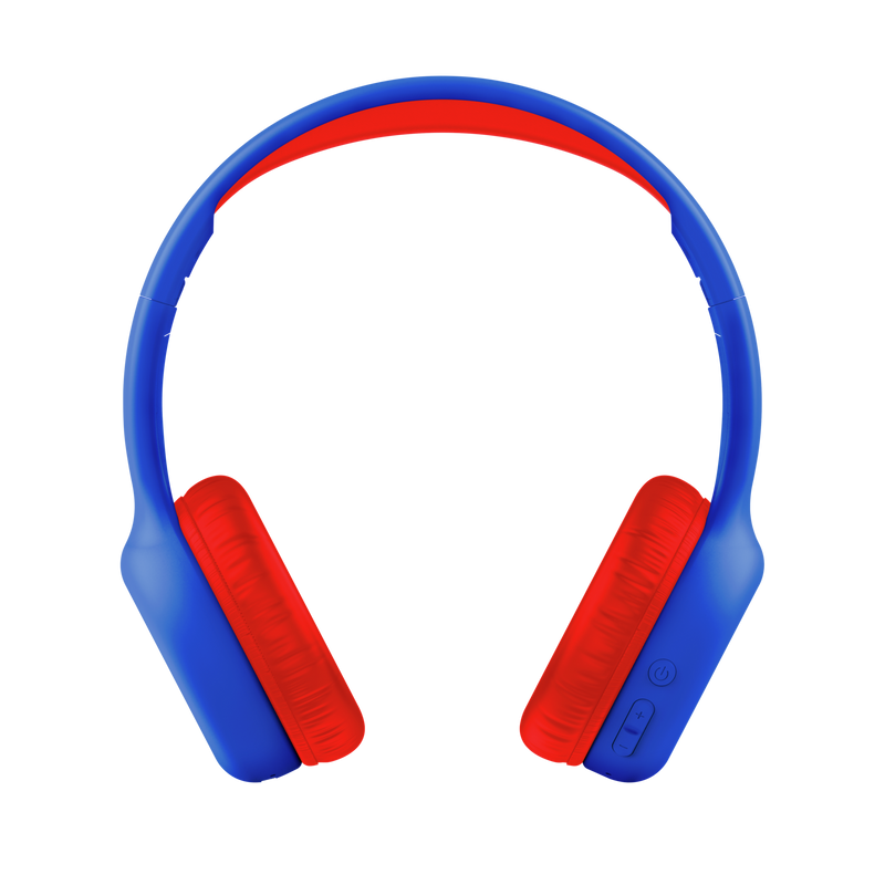 Nouna Wireless Kids Headphones  - Blue - Red-Front
