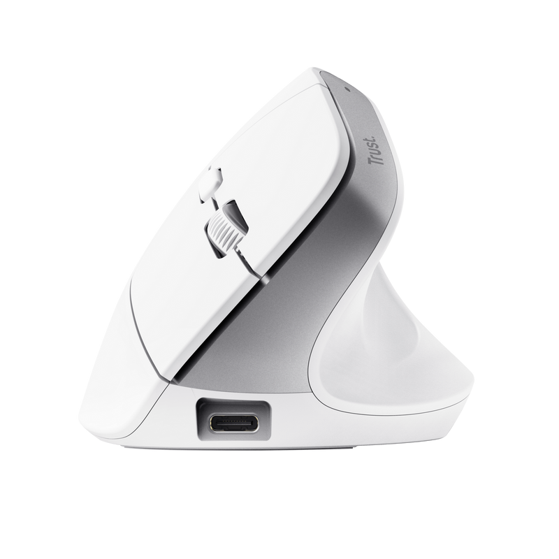 Bayo+ Multidevice Ergonomic Wireless Mouse - White-Front