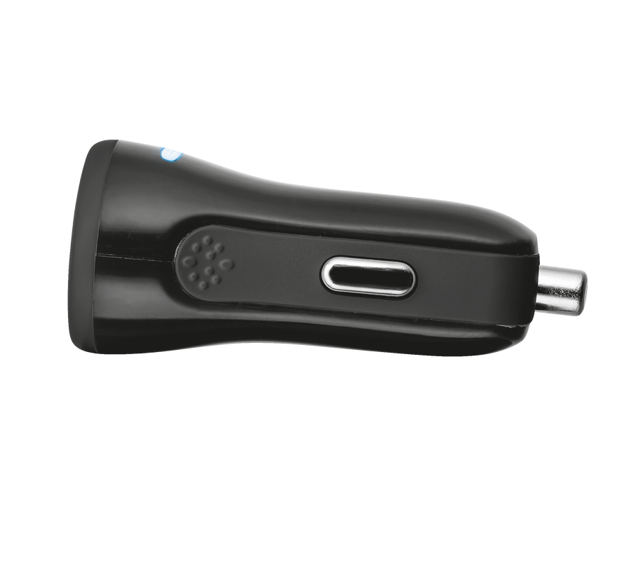 20W Fast Car Charger with 2 USB ports - black-Side