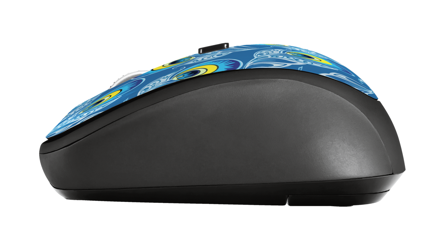 Yvi Wireless Mouse - peacock-Side