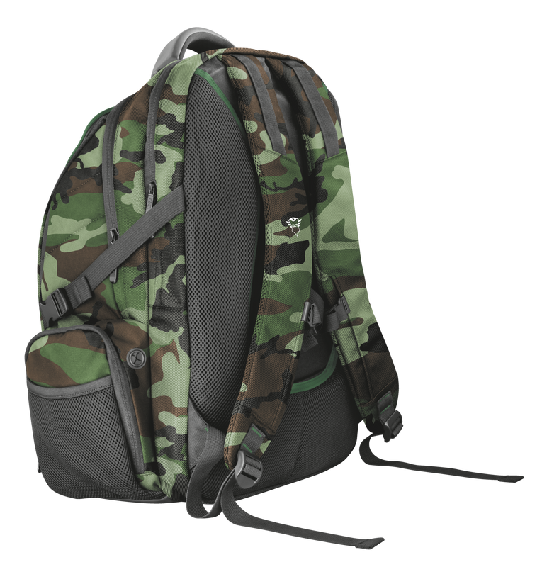 GXT 1250G Hunter Gaming Backpack for 17.3" laptops - green camo-Side