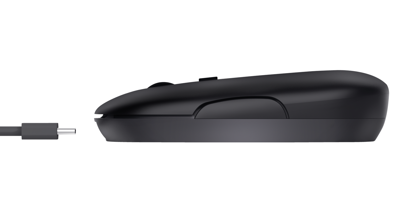 Puck Rechargeable Bluetooth Wireless Mouse - black-Side