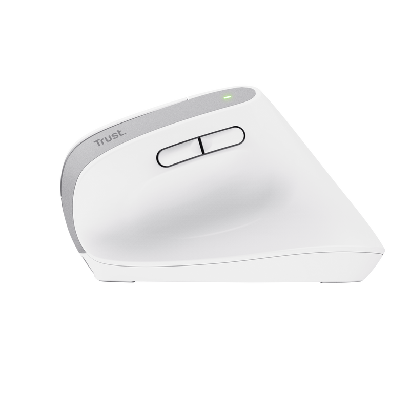 Bayo+ Multidevice Ergonomic Wireless Mouse - White-Side