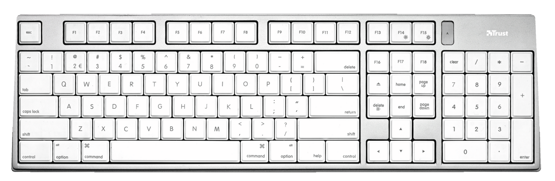 Slimline Aluminium Keyboard for Mac-Top