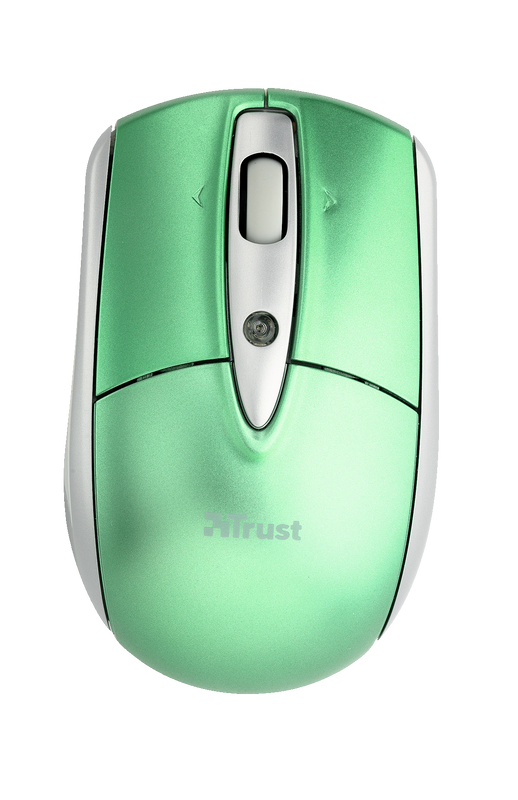 Retractable Laser Mini Mouse for Mac & Windows PC - Green-Top