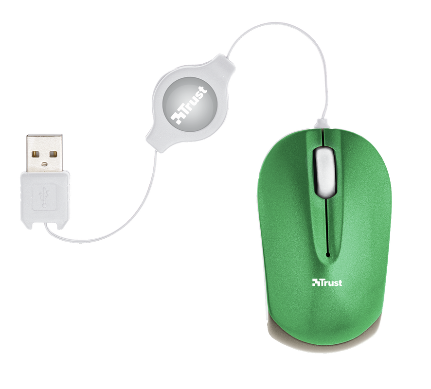Nanou Retractable Micro Mouse - Green-Top