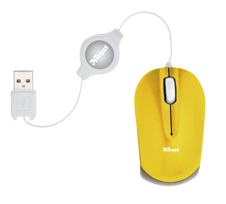 Nanou Retractable Micro Mouse - Yellow-Top