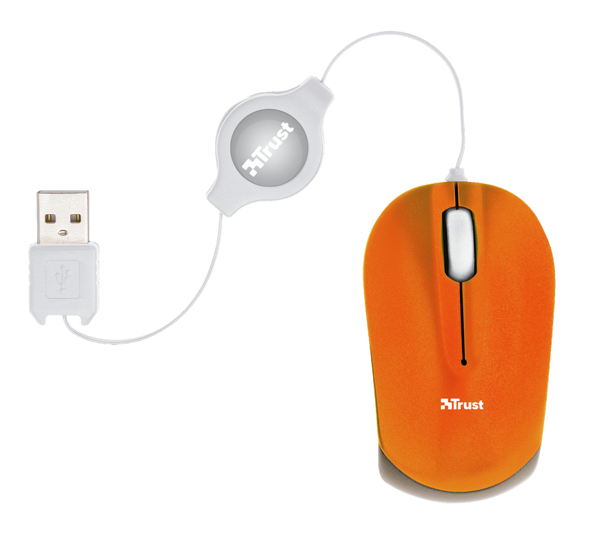 Nanou Retractable Micro Mouse - Orange-Top