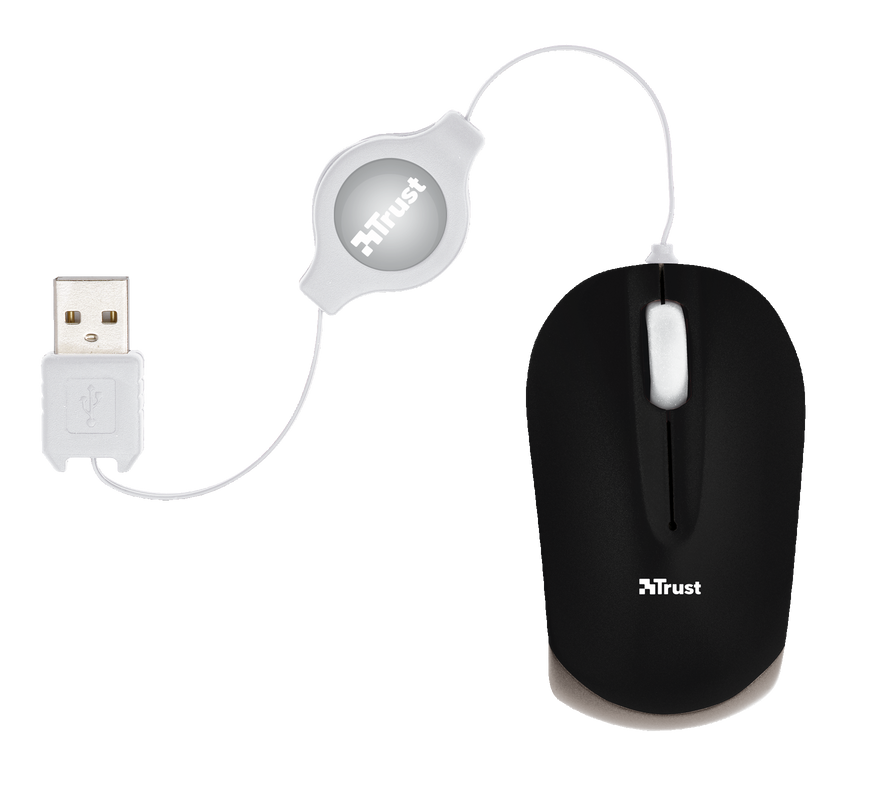 Nanou Retractable Micro Mouse - black-Top