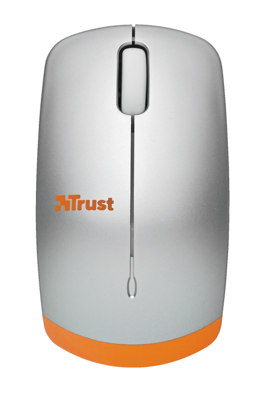 Sqore Wireless Mini Mouse - Light Metallic/Orange-Top