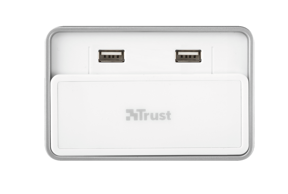 SliZe 7 Port USB 2.0 Hub - White/Silver-Top