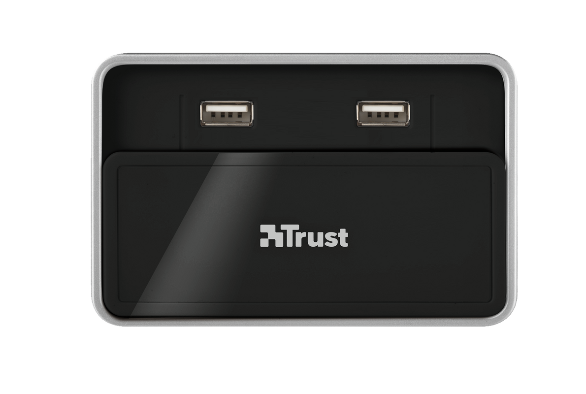 SliZe 7 Port USB 2.0 Hub - Black/Silver-Top