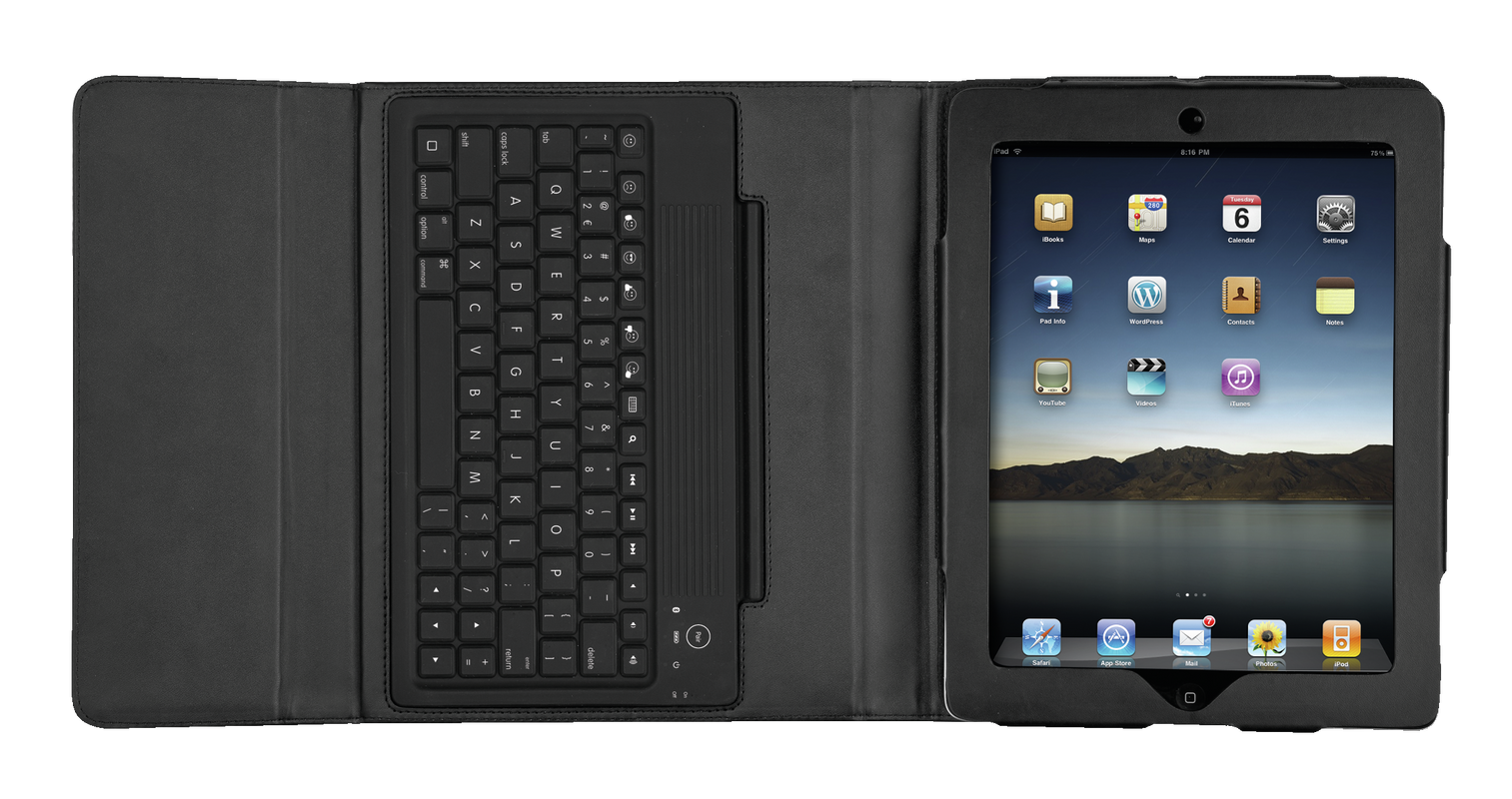 Folio Stand with Bluetooth keyboard for iPad-Top