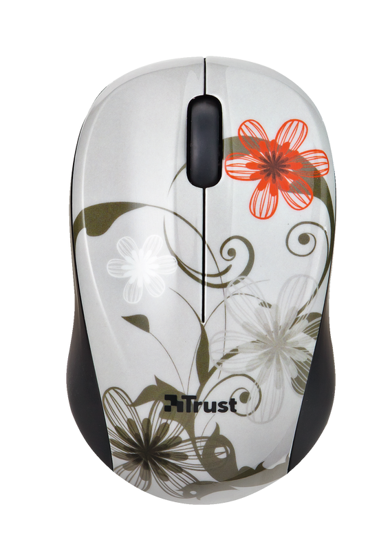 Vivy Wireless Mini Mouse - grey flowers-Top