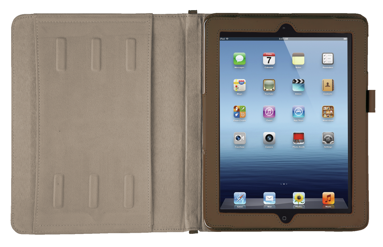 Premium Folio Stand for iPad - mocca-Top