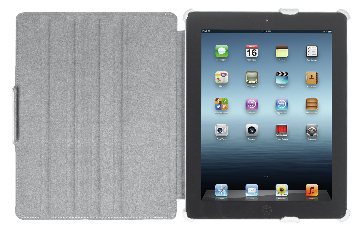 Hardcover Skin & Folio Stand for iPad - croc white-Top