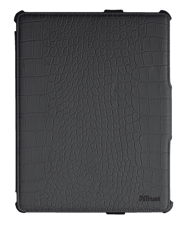 Hardcover Skin & Folio Stand for iPad - croc black-Top