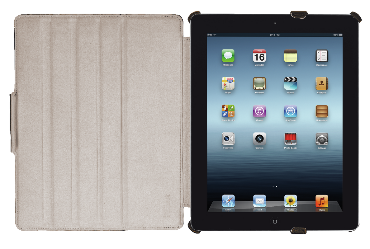Hardcover Skin & Folio Stand for iPad - brown-Top