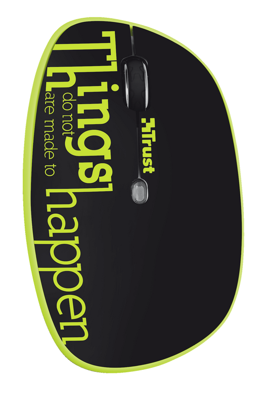 Pebble Wireless mouse - lime text-Top