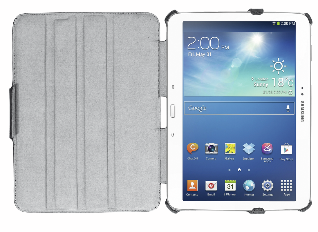 Stile Folio Stand with stylus for Galaxy Tab 3 10.1 - grey-Top