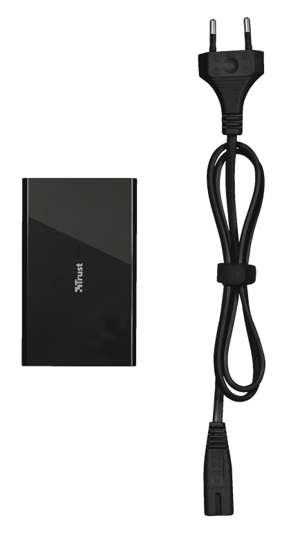 25W Wall Charger with 5 USB ports - black-Top