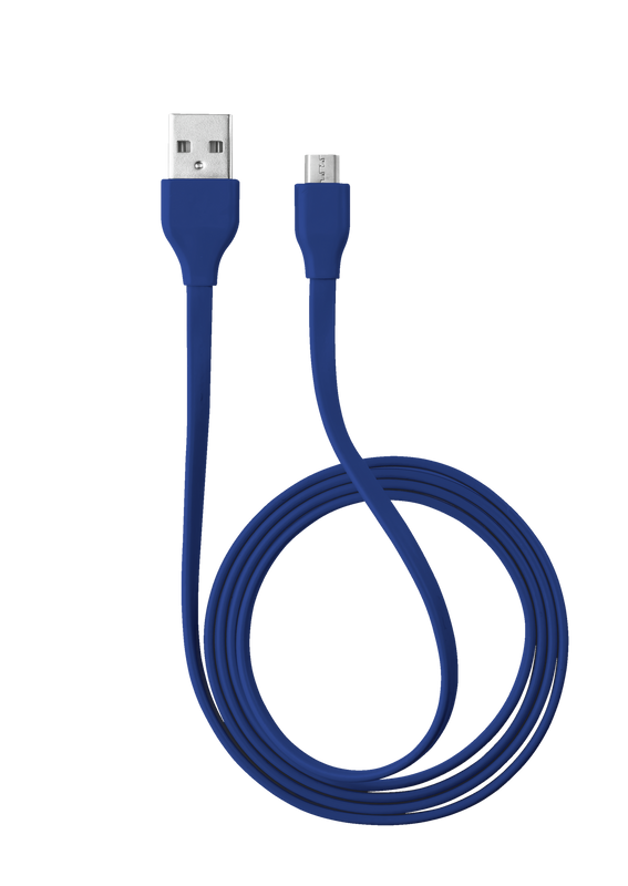 Flat Micro-USB Cable 1m - blue-Top