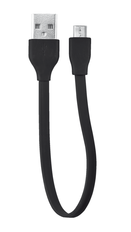 Flat Micro-USB Cable 20cm - black-Top