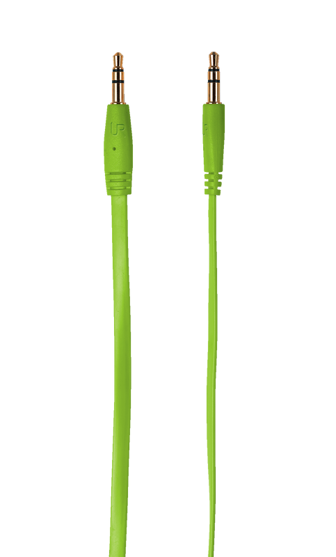 Flat Audio Cable 1m - lime green-Top