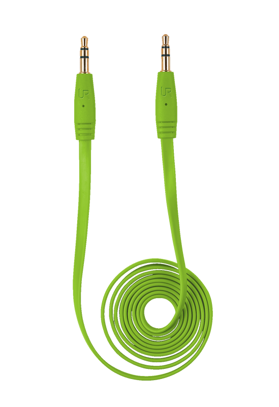 Flat Audio Cable 1m - lime green-Top