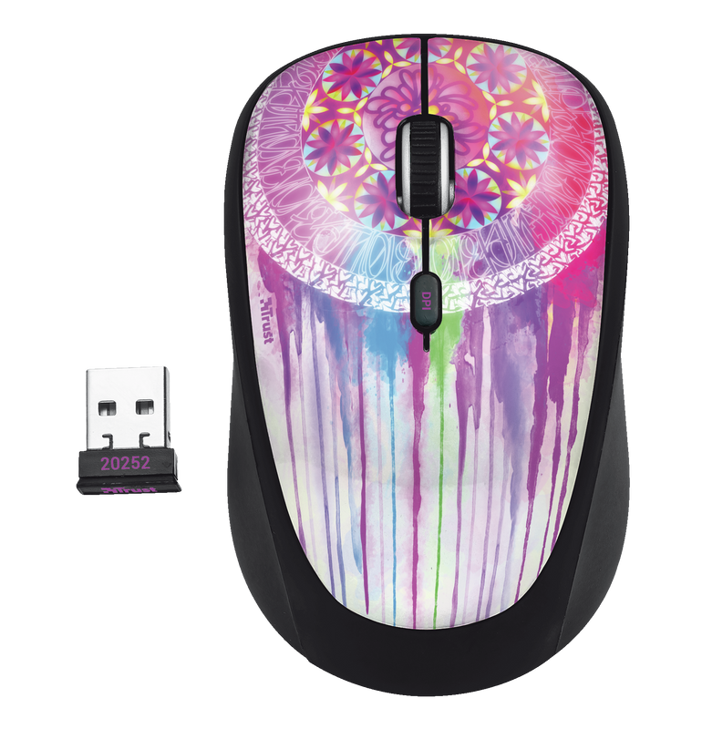 Yvi Wireless Mouse - purple dream catcher-Top