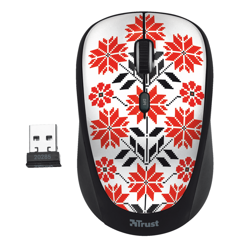 Yvi Wireless Mouse - Ukrainian style - snow-Top